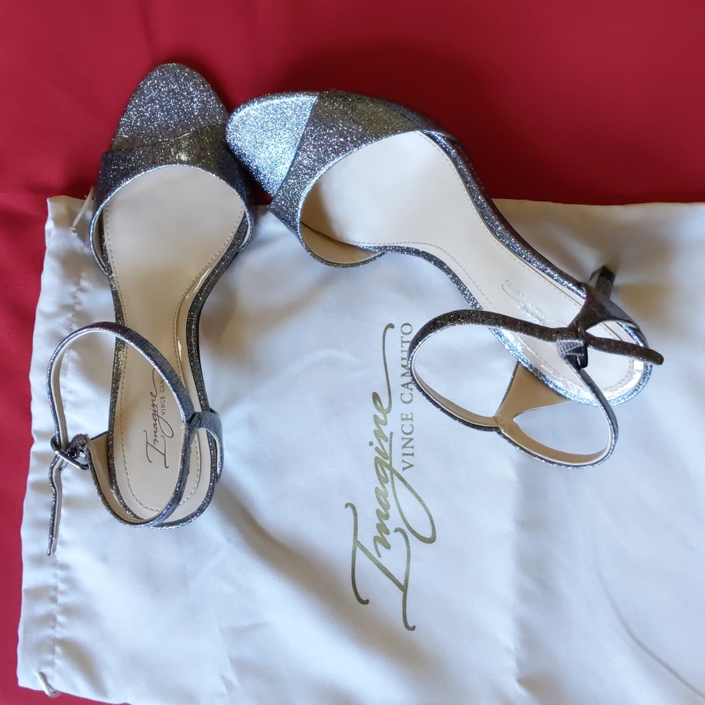 Vince Camuto Imagine Silver Sparkle Heels